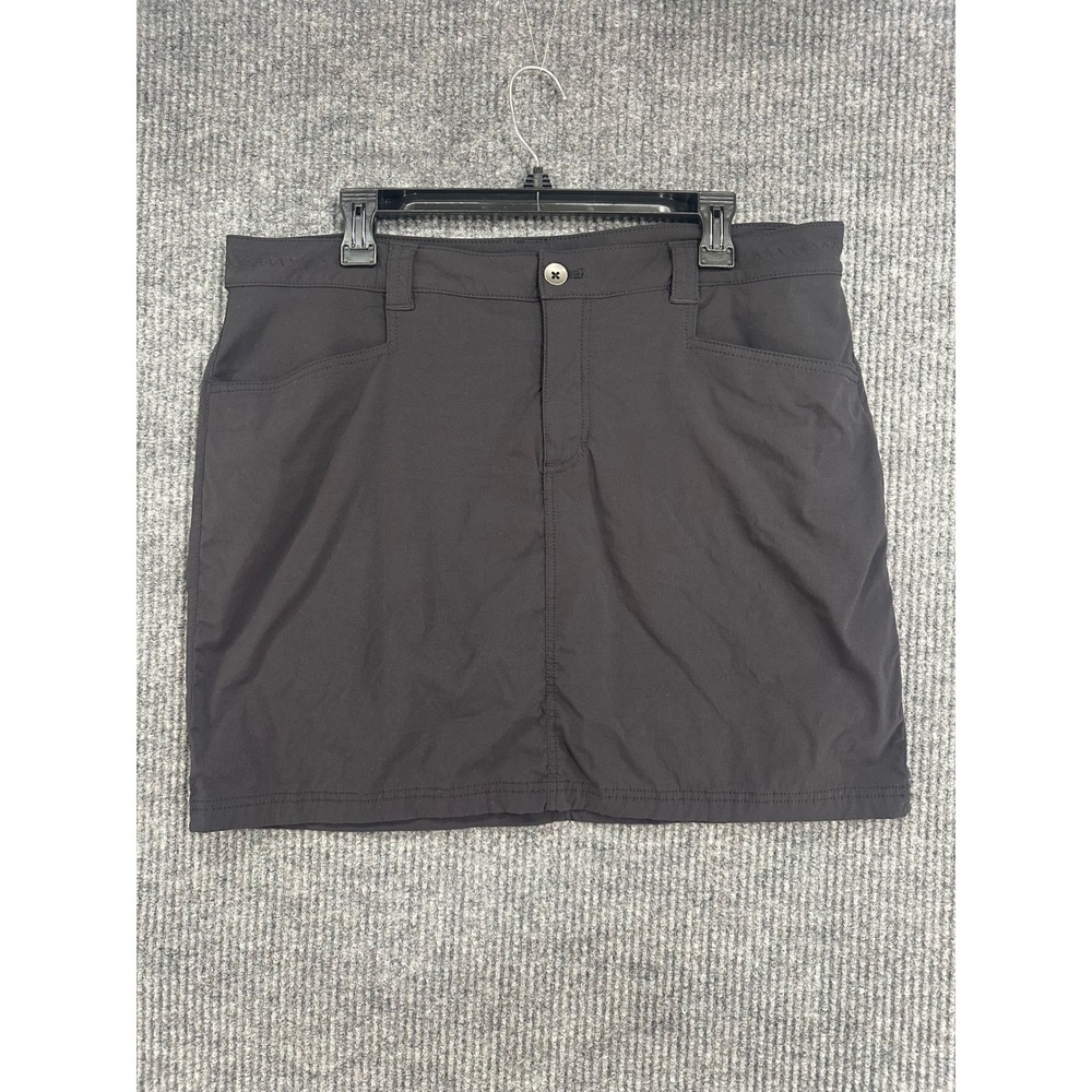 Eddie Bauer Travex Skort Women 16 Black Excellent Hiking Outdoor Travel Pockets